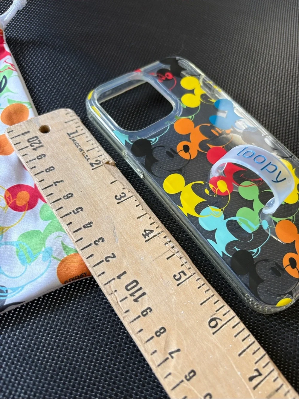Loopy Disney Colorful Mickey Mouse Clear Phone Case with Loop Stand